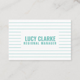 パーソナライズされた「ターコイズストリップ」（英国/ユーロ） 名刺