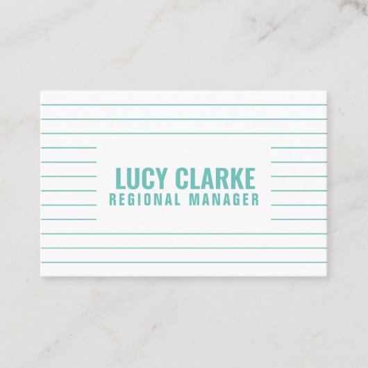 パーソナライズされた「ターコイズストリップ」（英国/ユーロ） 名刺 (正面)