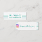 パーソナライズされた「ターコイズストリップ」Instagram スキニー名刺 (正面/裏面)