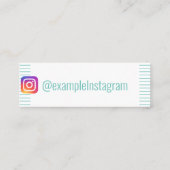 パーソナライズされた「ターコイズストリップ」Instagram スキニー名刺 (裏面)