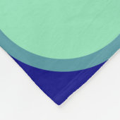 パーソナライズされた ネイビー ミント ポルカドット パターン モダン フリースブランケット (角)