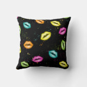 パーソナライズされた ネオン リップ グローイング ピロー ブラック (裏面)