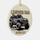 パーソナライズされた – バハ生き延びトラック・クリスマス セラミックオーナメント (右)