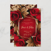 [パーソナライズされた]バラ結婚式招待状 招待状 (正面/裏面)