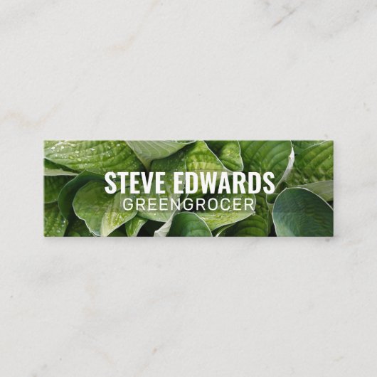 パーソナライズされた「バー葉ダント」 スキニー名刺 (正面)