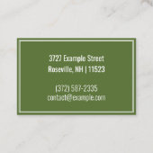 パーソナライズされた「バー葉ダント」（英国/ユーロ） 名刺 (裏面)