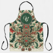 パーソナライズされた/ビクトリアン/ヴィンテージクラシッククリスマス エプロン (正面)