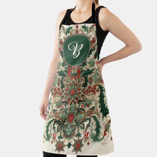 パーソナライズされた/ビクトリアン/ヴィンテージクラシッククリスマス エプロン (インサイチュ)