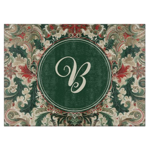 パーソナライズされた/ビクトリアン/ヴィンテージクラシッククリスマス カッティングボード (正面)