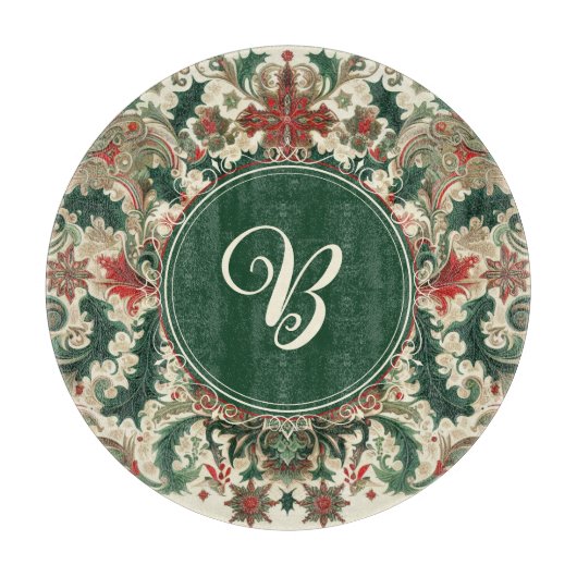 パーソナライズされた/ビクトリアン/ヴィンテージクラシッククリスマス カッティングボード (正面)