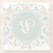 パーソナライズされた/ビクトリアン/ヴィンテージクラシッククリスマス ガラスコースター (裏面)