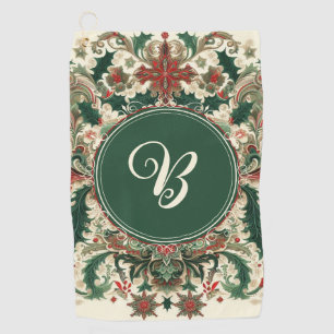 パーソナライズされた/ビクトリアン/ヴィンテージクラシッククリスマス ゴルフタオル