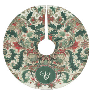 パーソナライズされた/ビクトリアン/ヴィンテージクラシッククリスマス ブラッシュドポリエステルツリースカート