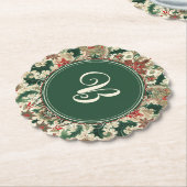 パーソナライズされた/ビクトリアン/ヴィンテージクラシッククリスマス ペーパーコースター (アングル)