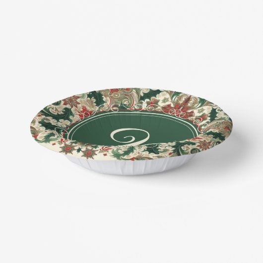 パーソナライズされた/ビクトリアン/ヴィンテージクラシッククリスマス ペーパーボウル (傾斜あり)