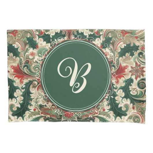 パーソナライズされた/ビクトリアン/ヴィンテージクラシッククリスマス 枕カバー (正面)