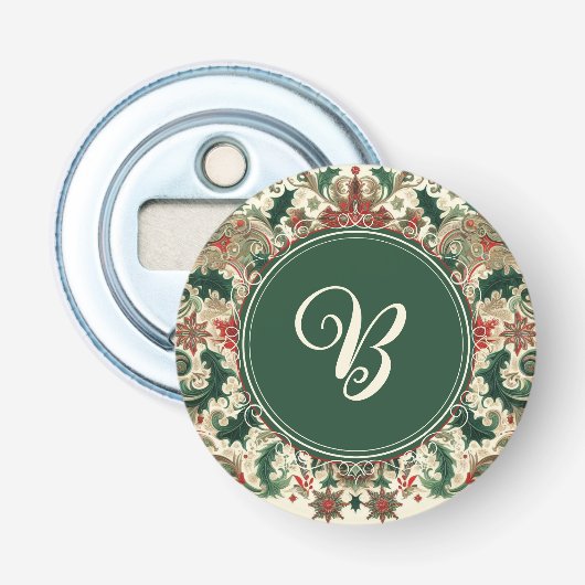 パーソナライズされた/ビクトリアン/ヴィンテージクラシッククリスマス 栓抜き (正面)