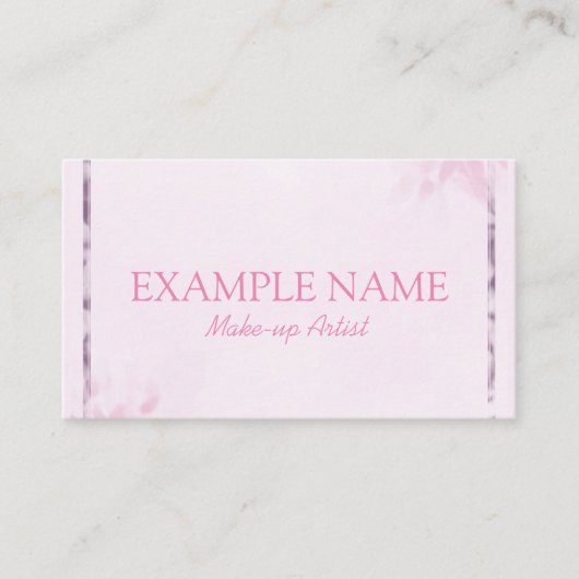 パーソナライズされた「ピンクの葉」(アメリカ) 名刺 (正面)