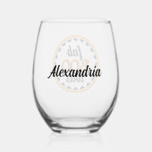 パーソナライズされた ファブ・ブー・ラウス ハロウィンパーティーデザイン ステムなしワイングラス (裏面)