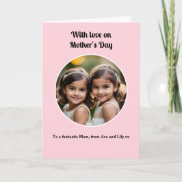 パーソナライズされた フォト プレtty ピンク マザーズデイ シーズンカード