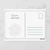 パーソナライズされた -フローラ版木、銅版、版画エレガントありがとう ポストカード (裏面)