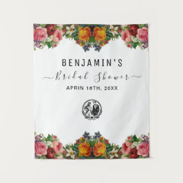 パーソナライズされた ブライダルシャワーの写真撮影用 装飾 タペストリー