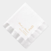 パーソナライズされた ブライダルシャワーパール&プロセッコ ゴールド 箔ナプキン (右)