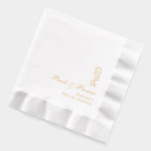 パーソナライズされた ブライダルシャワーパール&プロセッコ ゴールド 箔ナプキン (左)