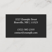 パーソナライズされた「ブラックレザー」（アメリカ） 名刺 (裏面)