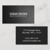 パーソナライズされた「ブラックレザー」（アメリカ） 名刺 (正面/裏面)