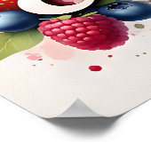 パーソナライズされた ベリー フラワーの名前ポスター - “エマ” - ポスター (角)