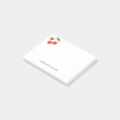 パーソナライズされた ミニマリスト キュートな チェリー フルーツ ポストイット (アングル)