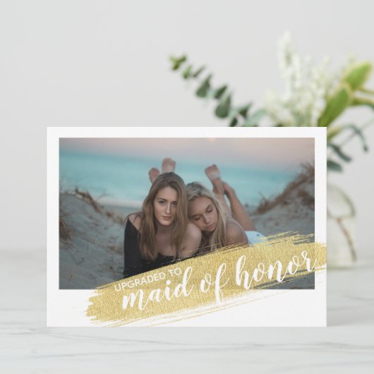 [パーソナライズされた]メイド・オブ・オーナー（花嫁付き添い人）提案フォトカード 招待状 (スタンド正面)