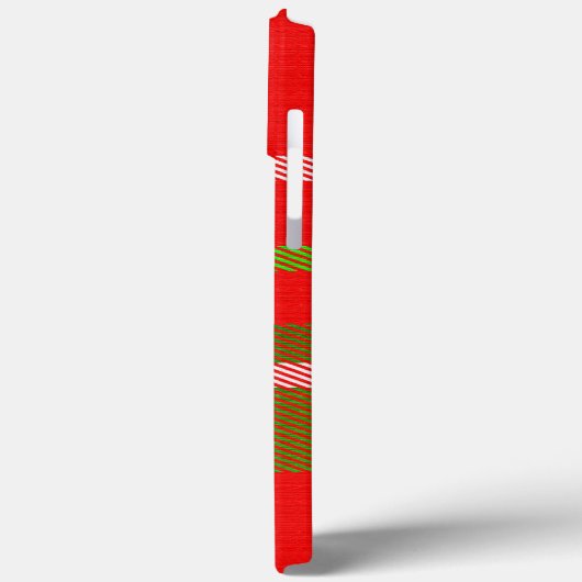 パーソナライズされた「メリークリスマス」タータンチェックプレイドパターン Case-Mate iPhoneケース (裏面 / 左)