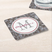 パーソナライズされた&モノグラムの スクエアペーパーコースター (アングル)