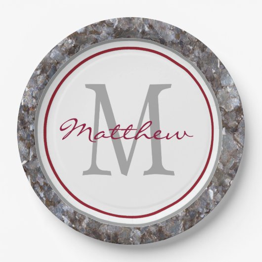 パーソナライズされた&モノグラムの ペーパープレート (正面)
