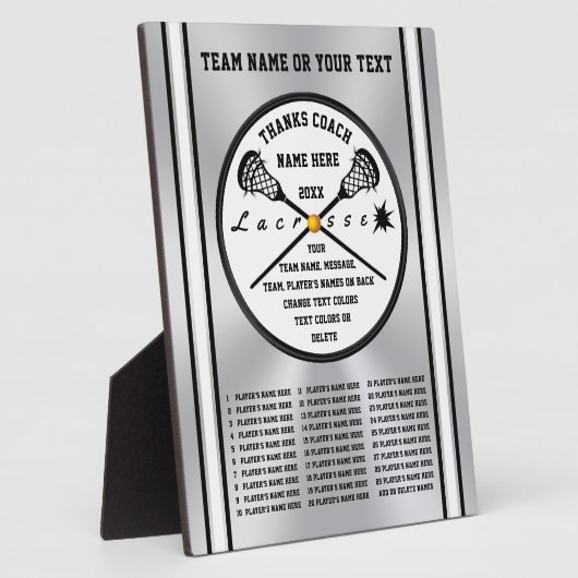 パーソナライズされた、ラクロスコーチのギフト、すべてのプレイヤー フォトプラーク (側面)