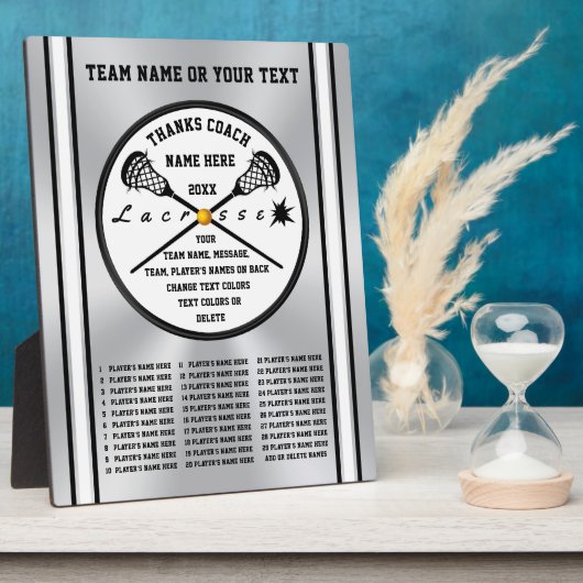 パーソナライズされた、ラクロスコーチのギフト、すべてのプレイヤー フォトプラーク (側面)