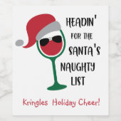 パーソナライズされた, "リスいけなト"のクリスマス ワインラベル (シングルラベル)