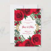 [パーソナライズされた]レッドローズ結婚式招待状 招待状 (正面)