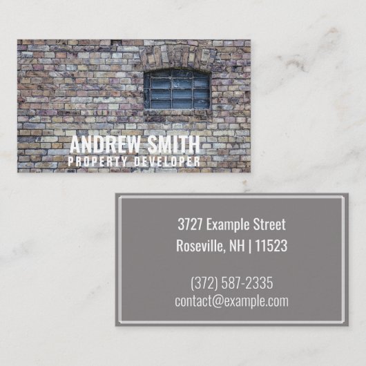 パーソナライズされた「レンガ造り住宅」（アメリカ） 名刺 (正面/裏面)