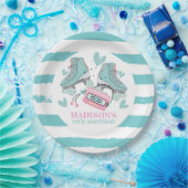 パーソナライズされた ローラー スケート パステル パーティ ペーパープレート (パーティー)