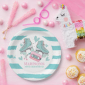 パーソナライズされた ローラー スケート パステル パーティ ペーパープレート (パーティー)