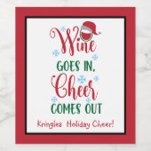 パーソナライズされた,ワおもしろいイン&応援引用文クリスマス ワインラベル (シングルラベル)