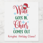 パーソナライズされた，ワおもしろいイン&応援引用文クリスマス ワインラベル (シングルラベル)