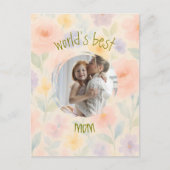 パーソナライズされた「世界のマ最高のマ」フローラカード ポストカード (正面)