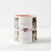 パーソナライズされた「世界のマ最高のマ」写真マグ ツートーンマグカップ (中央)