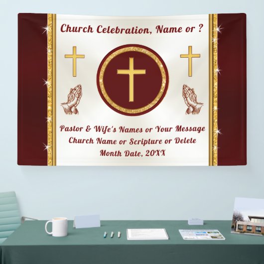 パーソナライズされた、任意の大事な行事の教会バナー 横断幕 (トレードショー)