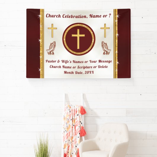パーソナライズされた、任意の大事な行事の教会バナー 横断幕 (インサイチュ)