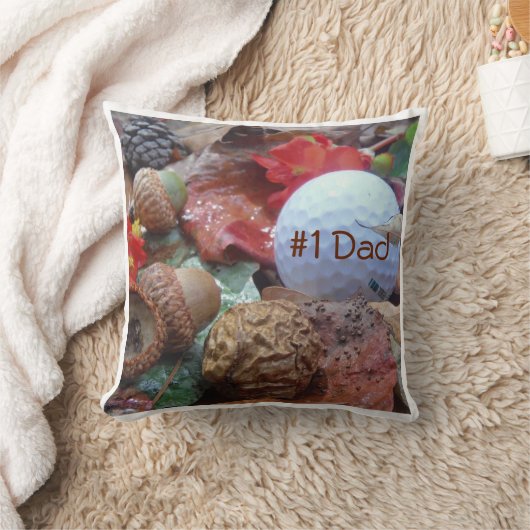 パーソナライズされた:名前紅葉ホワイトゴルフボール クッション (ブランケット)